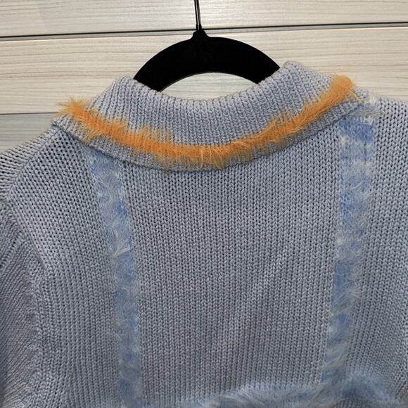 Andersson Bell Hayes Lingerie Intarsia Knit Collar Top/Sweater in Blue Medium - Picture 10 of 11